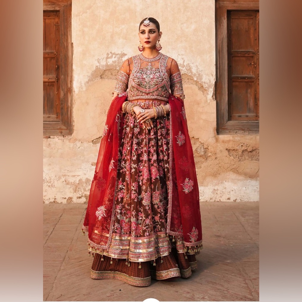 Hussain Rehar “Suhaag” 3-Piece Embroidered Formal Outfit • Size M